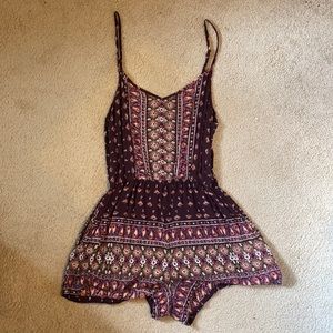 Maroon Romper (with pockets!)